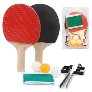 Imagem de Kit de Tênis de Mesa, 2 Raquetes, 3 Bolas, Rede 100 x 9,3 cm, Suportes