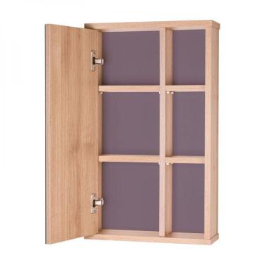 Imagem de Espelho Para Banheiro Com Armário Milano Carvalho E Cinza