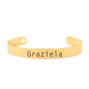Imagem de Bracelete Personalizado Gravação Nome Graziela Banhado Ouro 18K - 999003342-Feminino