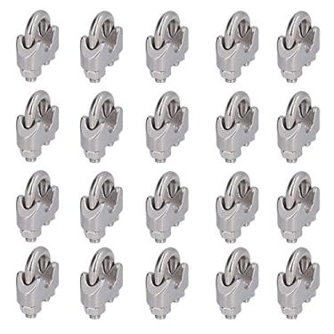 Imagem de Grampo de Corda de Aço Inoxidável, Fixador Braçadeira Cabo 20pcs para Manipulação, Sistemas Corrimão, Cargas Fixas, Faixas Penduradas, Bandeiras, Com Diâmetro Interno M5 (M8 (8mm))