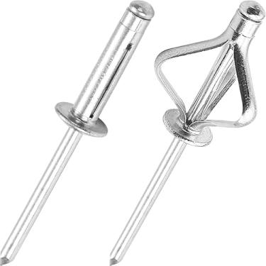 Imagem de JIANDAXIN 50 peças de rebites de alumínio triplos, rebites pop estilo lâmpada explosiva tripla para materiais automotivos, macios ou plásticos (prata, 3/40.6 cm x 2.5 cm)