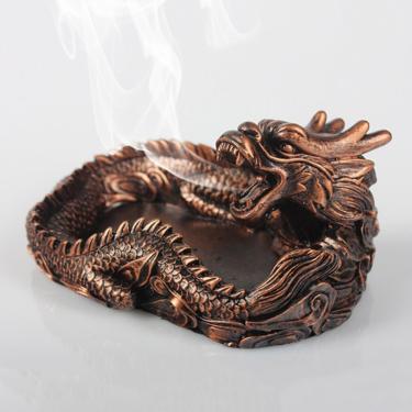 Imagem de Criativo Acessórios Para Casa Da Sala De Estar Resina Estilo Chinês Personalidade Em Forma De Dragão Cinzeiro Decorativo, Red Copper