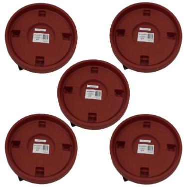 Imagem de Kit Suporte Botijão De Gás Vaso de Flores Com Rodinhas 5 Pçs