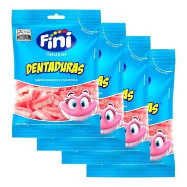Imagem de Kit 4 und Bala de Gelatina Fini Dentaduras 90g