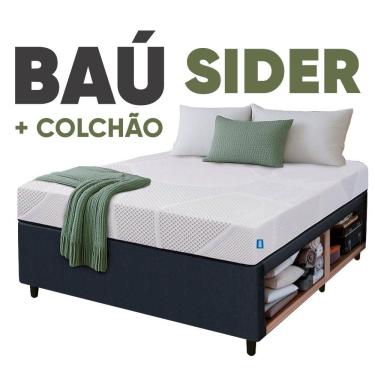 Imagem de Cama Box Baú Base Sider + Colchão Umaflex Fit Firm D33 Altura 17cm - Diversas Cores e Medidas - Orthocamas