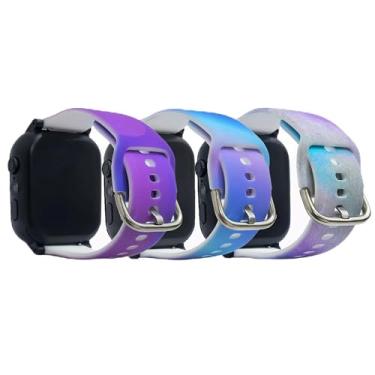 Imagem de Linda pulseira de relógio infantil de silicone colorida compatível com Gizmo 3 2 1/Gabb 3e 3 2 1 para meninos e meninas, pulseiras respiratórias macias de 20 mm para T-Mobile SyncUP 2 1/Cosmo JrTrack