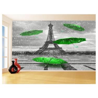 Imagem de Papel De Parede Paris Eiffel Guarda Chuva Céu 3,5M Ncd313 - Você Decor