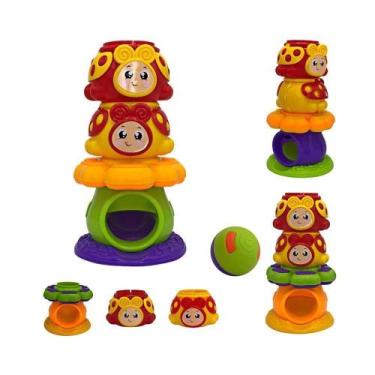 Imagem de Torre Joaninha Com Bolinha Chocalho Estimulo Sensorial Bebês - Jxp Bri