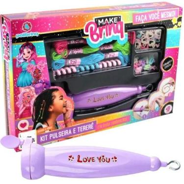 Imagem de Kit Beleza Infantil Kit Pulseira e Tererê Make Brinq Polibrinq, Rosa