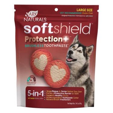 Imagem de ARK NATURALS Proteção Soft Shield + pasta de dente sem escova, mastigável para cães para raças grandes, impede a placa bacteriana e o tártaro, refresca o hálito