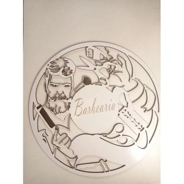 Imagem de Plaquinha Decorativa Barbearia Branco