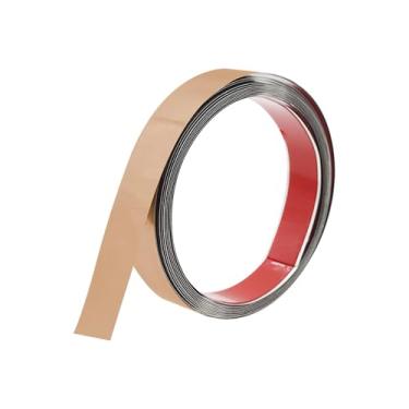 Imagem de Ulifestar Borda de moldura espelhada, acabamento de parede, design de borda de espelho flexível, adequado para móveis, rodapés, moldura de borda de azulejo (ouro rosa, 30 mm x 5 m)