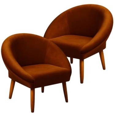 Imagem de 2 Cadeira Poltronas Resistente para Sala de Estar Reforçado Recepção de Clínica Pés Palito MOBLAN decor (Terracota)