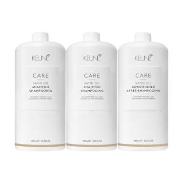 Imagem de Kit Keune Care Satin Oil Shampoo e Condicionador 1L (3 produtos)