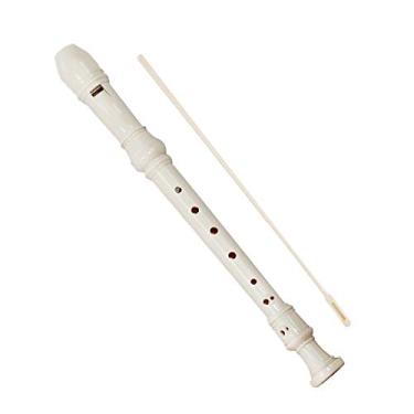 Imagem de Instrumento de gravador soprano descante ABS para crianças, adultos iniciantes, graxa nas articulações, gráfico de dedos e kit de limpeza, estilo alemão (branco marfim)