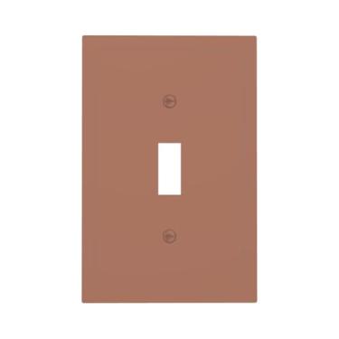 Imagem de LOLREAI Placa de proteção para interruptor de luz, marrom mocha, 1 gangue, capa de placa de parede, interruptor único, capas decorativas para placa de interruptor, placa frontal elétrica para banheiro