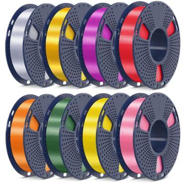 Imagem de Filamento de impressora 3D SUNLU PLA Silk 1,75 mm 250g 8 rolos