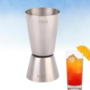 Imagem de Briout Jigger 304 Aço Inoxidável Ferramenta de Vinho Copo Medidor Duplo Cocktail Jigger para Bar Jigger Duplo Japonês Premium (50/25cc) (L 2800 ML)