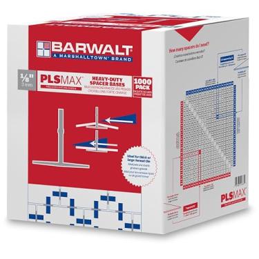 Imagem de BARWALT PLS MAX Sistema de nivelamento de azulejos de 1/20.3 cm, bases espaçadoras de azulejo, pacote com 1000, 3PLSMAX1000