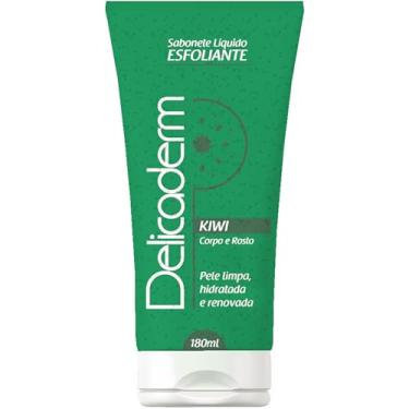 Imagem de Delicaderm, Sabonete Líquido Esfoliante, Aroma Kiwi, 180 ml, Verde