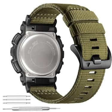 Imagem de Abanen Pulseira de relógio de nylon resistente para Casio gshock DW-5600/8900, pulseira esportiva ajustável para GA-100/GW-B5600/GB-5600 /GW-6900 (verde militar)