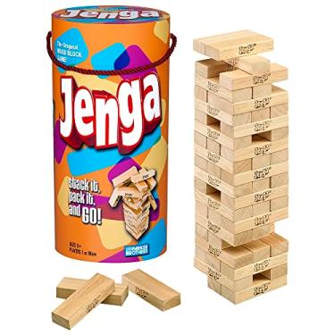 Imagem de Hasbro Gaming Jenga Jogo Blocos De Madeira Empilhamento Torre Torre Kids Game Idade 6 E Acima (Amazon Exclusive)