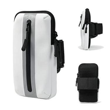 Imagem de Prime Comfort Suporte De Braço Para Celular, Braçadeiras Iphone Exercícios, Bolsa Caminhada (Branca)