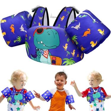 Imagem de Vvinca Colete de natação infantil separável para meninos e meninas de 10 a 29,9 kg (2 a 6 anos) | Boia de piscina 3 em 1 para meninos e meninas, segurança resistente ajustável para 2, 3, 4, 5 e 6 anos