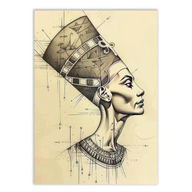 Imagem de Placa Decorativa Nefertiti Antigo Egito Ilustração Decoração Poster Quarto Sala
