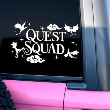 Imagem de Adesivo de carro Quest Squad Quarta asa, Dragão, Livrário, Fantasia, Amante de Livros, Decalque de Espelho de Janela de Carro Afirmações Engraçado Vinil Impermeável 20 cm Adesivo de Para-choque