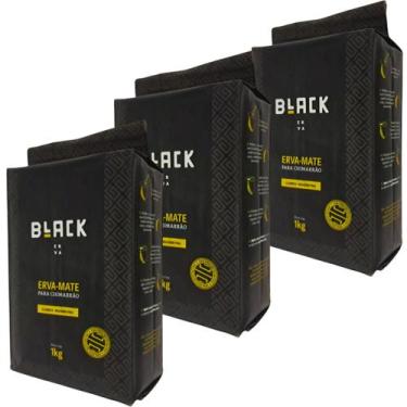 Imagem de Kit 3 Ervas Mate Chimarrão Black Erva Moagem Fina 1 Kg Tradicional Sem