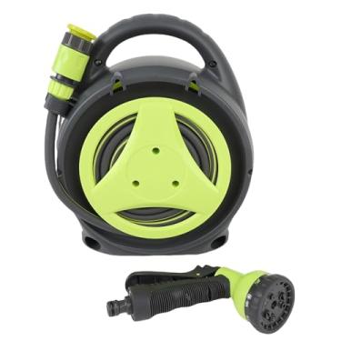 Imagem de Phefop Cartão de Mangueira Portátil, Carretel de Mangueira de água de Alta Eficiência Com Bico de Spray 39,4 Pés, para Jardim