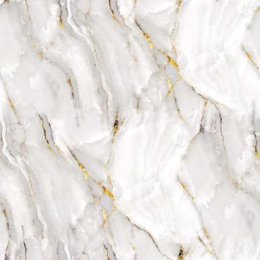 Imagem de Papel De Parede Adesivo Mármore Branco Dourado 3m