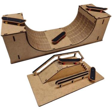 Imagem de Rampa De Skate De Dedo Pista Tech Deck Com Corrimão Brinquedo
