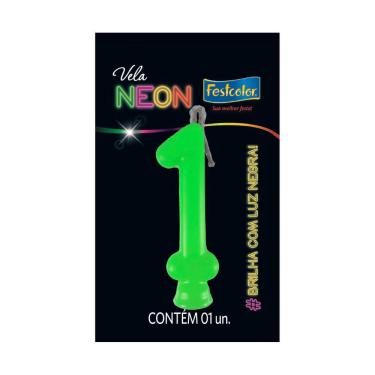 Imagem de Vela de Aniversário Neon Verde