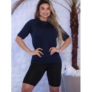 Imagem de Blusa Proteção UV Raglan +Bermuda Termica Feminina de Poliamida Linha 