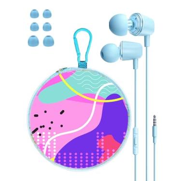 Imagem de GOGOSINIS Fones de ouvido infantis para escola - Fones de ouvido com fio com capa, som estéreo, várias pontas pequenas de silicone com mini mosquetão - Design estilo dopamina (dopamina)