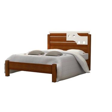 Imagem de Cama De Casal Luiza 1.40 Cinamomo/Off White – Vitamov