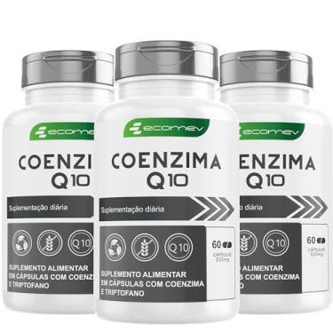 Imagem de 3x Coenzima Q10 com L Triptofano 500Mg 180 Cápsulas - Ecomev