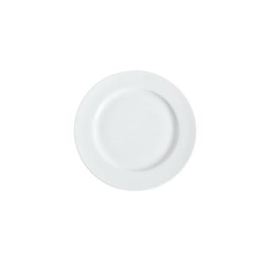 Imagem de Prato de cerâmica em relevo branco puro sob o esmalte comida ocidental do hotel -18 cm placa plana (sem grãos)