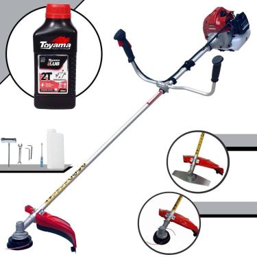 Imagem de Roçadeira Kawashima BCJ521-L À Gasolina 52cc 2,5HP Motor 2 Tempos Alta Rotação e Performance Com Carretel de Nylon + Faca 2 Pontas + ÓLEO TOYAMA FG50