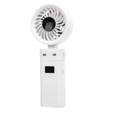 Imagem de Aramox Ventilador de Mão 6 de Velocidade Com Bateria de 5200mAh, ângulo Ajustável, Ventilador Dobrável Portátil para Viagens Em Casa, Ventilador de Pescoço Com Lanterna (Branco)