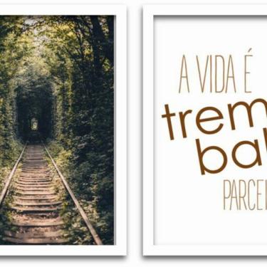 Imagem de Conjunto Quadros Decorativos 2 Peças Mdf 20x30 Trem Bala - Mo