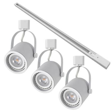 Imagem de Kit Trilho 1 Metro com 3 Spots Nordecor Bell AR70 GU10 Bivolt Branco