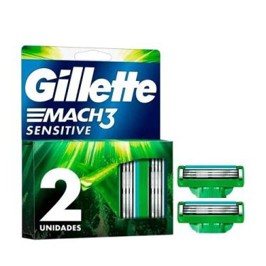 Imagem de Aparelho de Barbear Gillette Mach3 Sensitive  2 unidades de carga