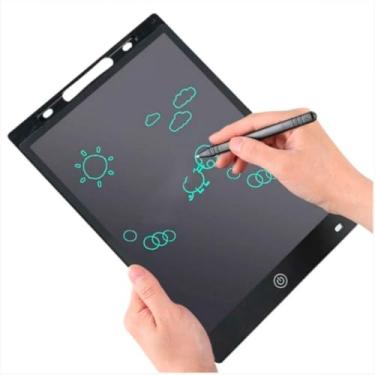 Imagem de Lousa Mágica Infantil Digital Tablet Escrita Para Desenho Criança LCD 12 Polegadas, Educativa, Portátil, Reutilizável (Preto)