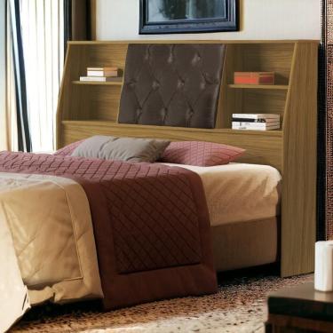 Imagem de Cabeceira Com Estofado Núbia Queen Freijó E Nogal Cambel