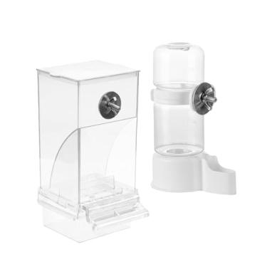 Imagem de Ｂｅｓｇａ Alimentadores e bebedouros para pássaros, tigela de comida para pássaros, gaiola de observação transparente, acessório dispensador de comida,