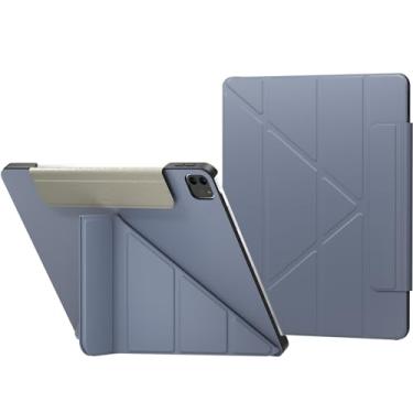 Imagem de SwitchEasy Origami New iPad Pro 12.9 Capa 5ª Geração - Capa protetora Folio para iPad Pro 12,9 polegadas (2021-2018) Suporte quadru-fold 2ª Geração, Apple Pencil Charging, Auto Wake/Sleep - Azul Alasca