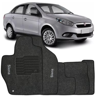 Imagem de Jogo de Tapete Automotivo Carpete Fiat Siena 2012 à 2017 Soft Logo Bordado 5 Peças